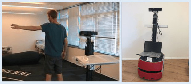 Multimodal communication for guiding a person following robot