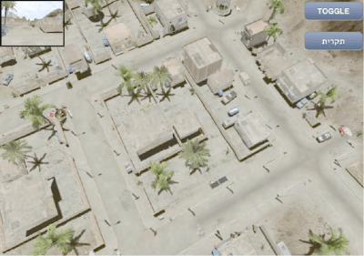 User interface example of a display device for conveying video feed informaiton